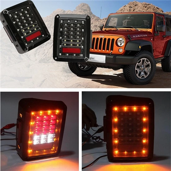 07 16 Wrangler JK черный светодиодный задний фонарь светильник тормоза поворота
