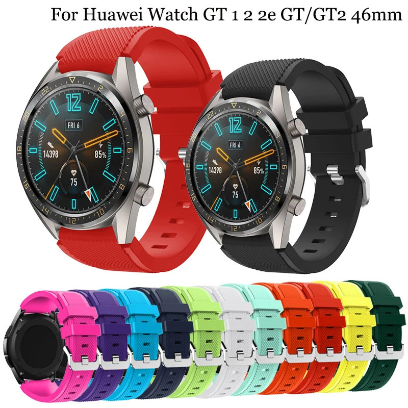 Ремешок силиконовый для Huawei watch GT 1 2 2e GT/GT2 46 мм сменный Браслет samsung gear s3 Galaxy Watch 22