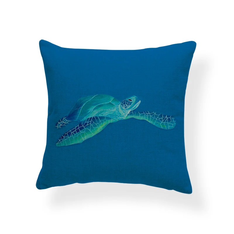 Забавная мультяшная подушка синий кит дельфин морская черепаха морское животное