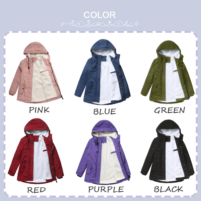 Women's Winter Jacket Mid-Length Plus Lamb Fur Coat Women's Hooded Jacket 2021 New Waterproof Warm Snow Coat Plus Size Top