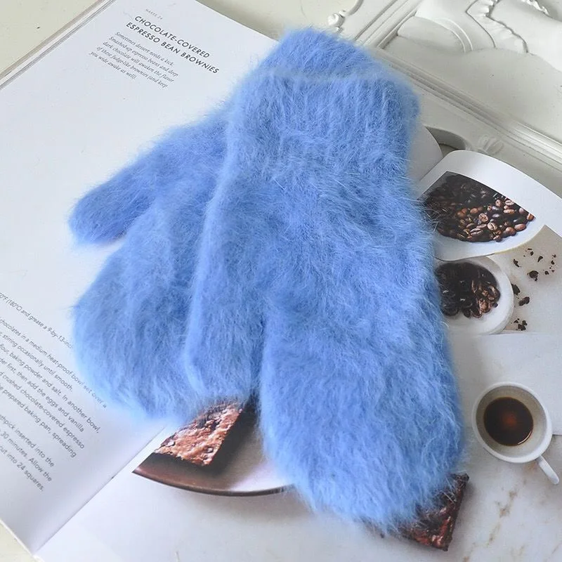 

cute rabbit wool gloves female winter mittens factory outlet fur gloves fingerless gloves winter gloves women girls mittens