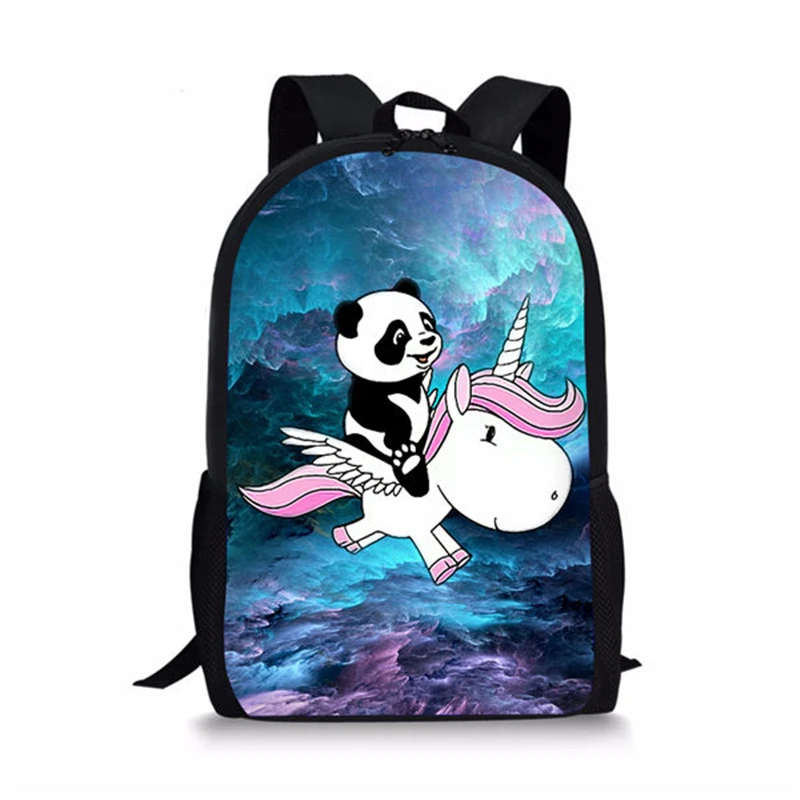 Fashion Children's Backpack Panda Unicorn Pattern Students School Bags Cartoon Animal Book-Bag Mochila Women's Travel Bag