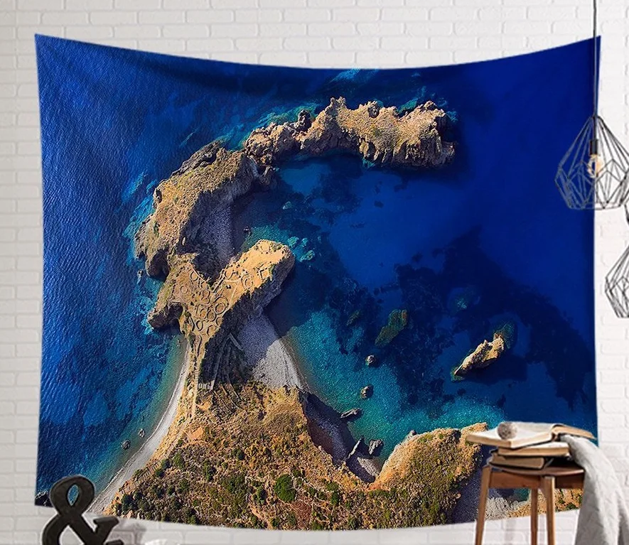 CAMMITEVER Приморский камни скалы гобелен с морской тематикой дропшиппинг настенный