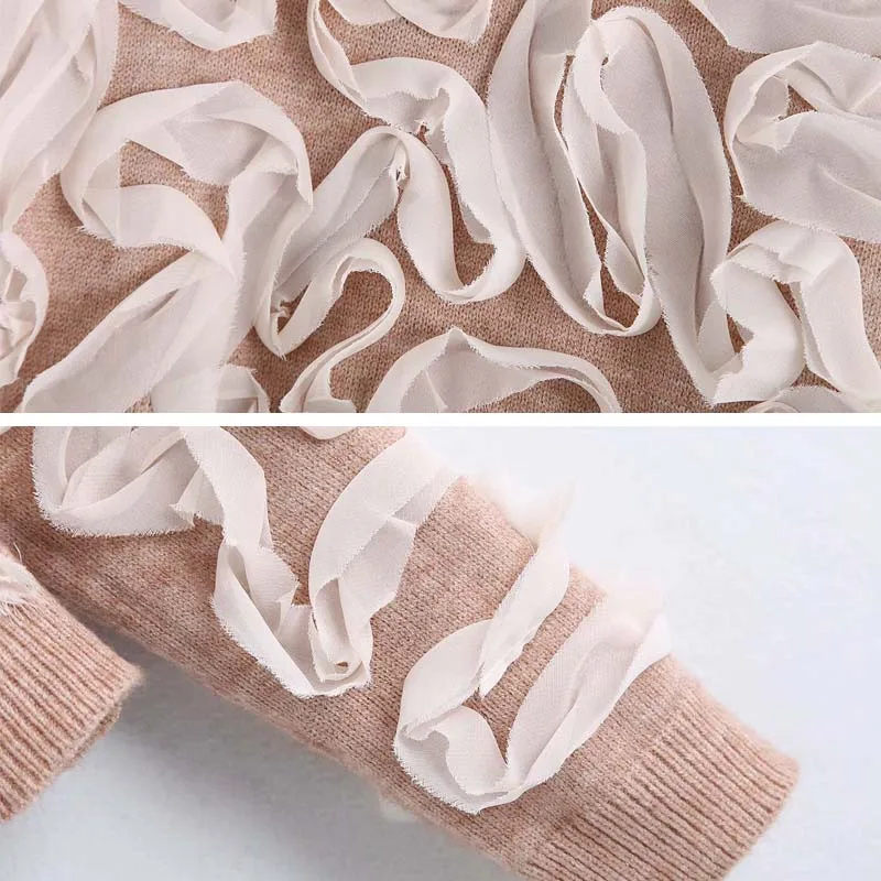 

Women Contrasting knitted Sweater 2019 Autumn Winter Long sleeve Female Pullover tops Round neck Elegant Jumper Chic YNZZU YT747