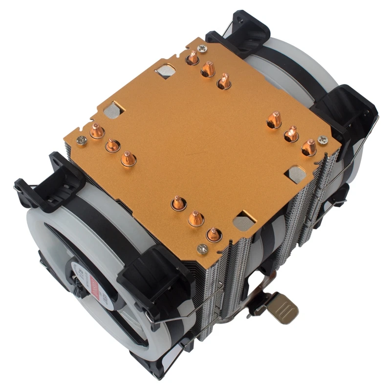 

LANSHUO 6 Copper Tube CPU Radiator Mute Color Lamp CPU Fan 1366 Desktop Computer Universal (3-Wire 3 Fan Aurora Colorful Lamp)