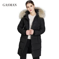 gasman 2021 winter women down jackets coats brand hooded down parka women female overcoat natural fur collar plus size 6xl 6012