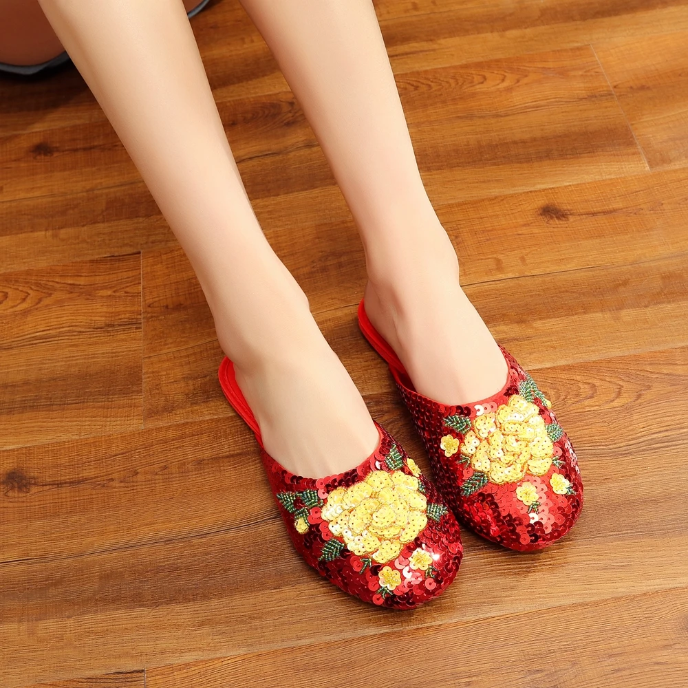 Veowalk/Винтажные женские шлепанцы ручной работы на плоской подошве Женская