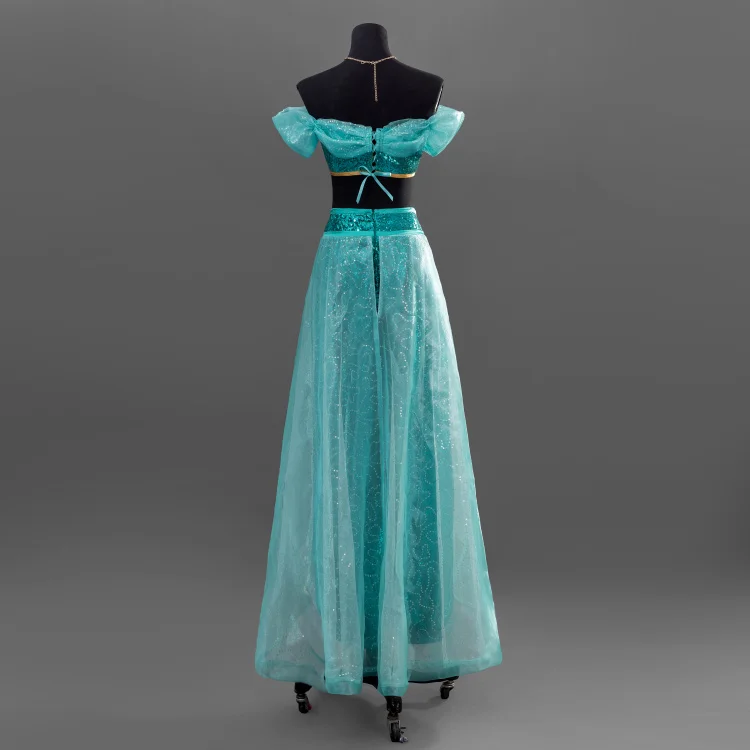 Сексуальное платье принцессы жасмин Алладин Косплей костюмы женские синие брюки