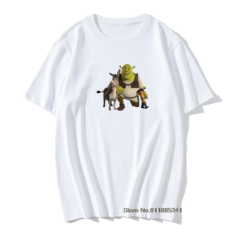 

Shrek 3D Graphic T-shirts for Men 100% Cotton Summer Tops T Shirt Custom Tee-Shirts Short Sleeve Vintage Cartoon T Shirt Orange