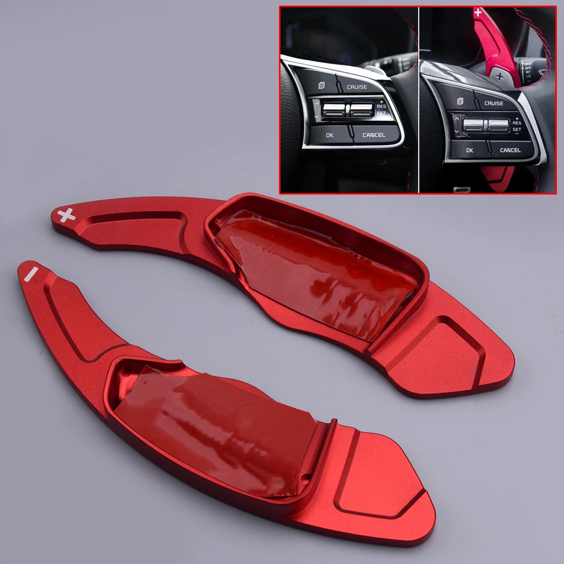 

1Pair Red Steering Wheel Shift Shifter Paddle Extension Aluminium Alloy 16.7 cm Fit For Kia Forte 2019 2020