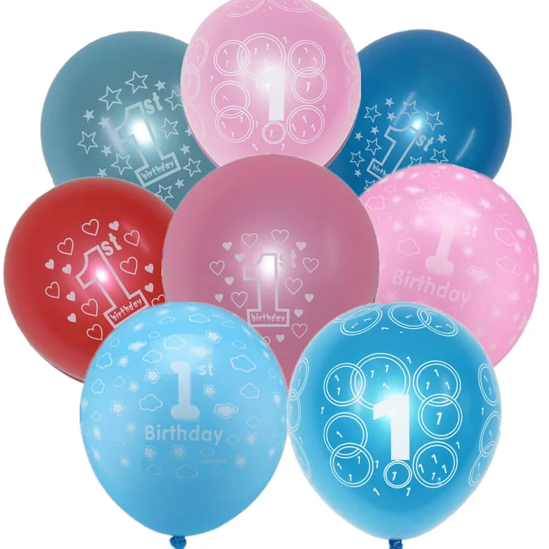 10 шт. Детские латексные воздушные шары на первый день рождения для девочек и