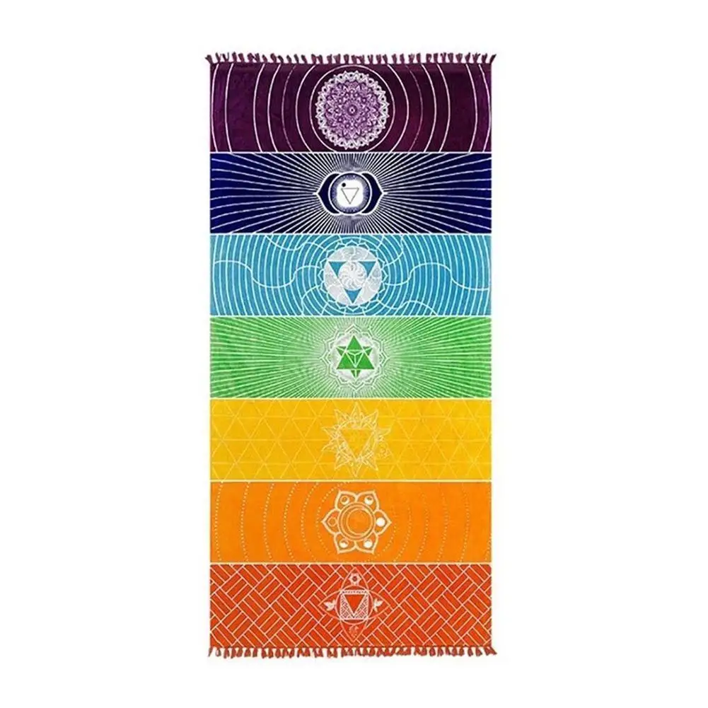 1 Multi-purpose Rainbow Beach Towel Bohemian Mandala Tapestry Meditation Yoga Mat Ladies Bath | Дом и сад