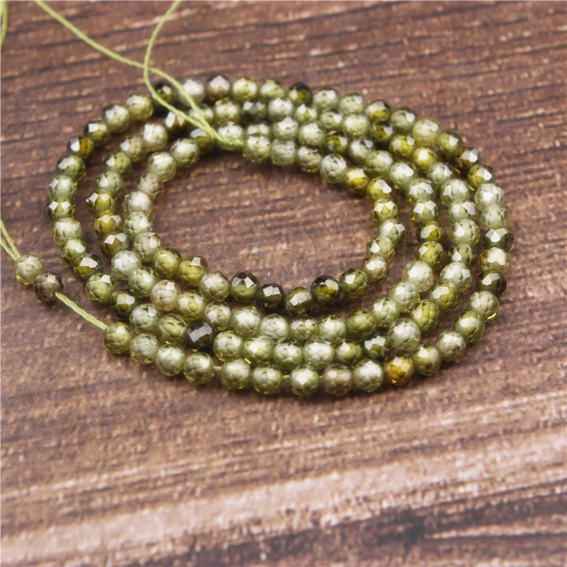 

LanLi 2/3mm green zircon small beads fashion jewelry interval loose beads DIY bracelet necklace earrings and accessories