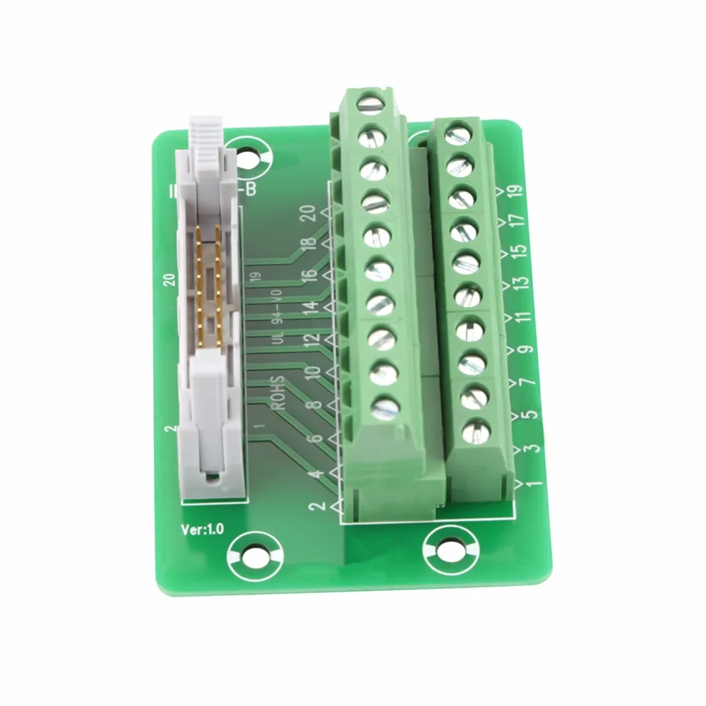 Модуль интерфейса крепления на din-рейку DC20P 20Pin Мужской Разъем Breakout плата клеммный блок разъем ПЛК Breakout плата с кронштейном