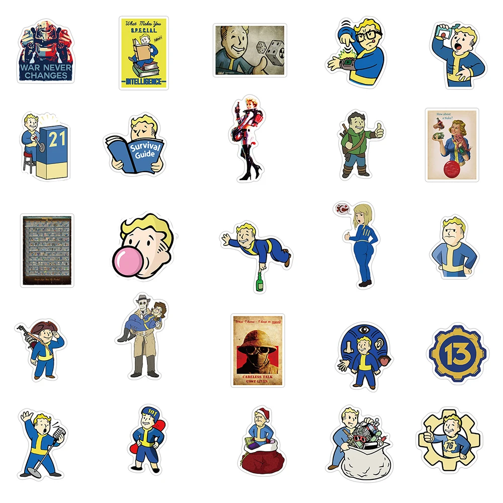 103050pcs fallout game cartoon stickers laptop diy guitar luggage fridge skateboard waterproof graffiti sticker decal kid toys free global shipping