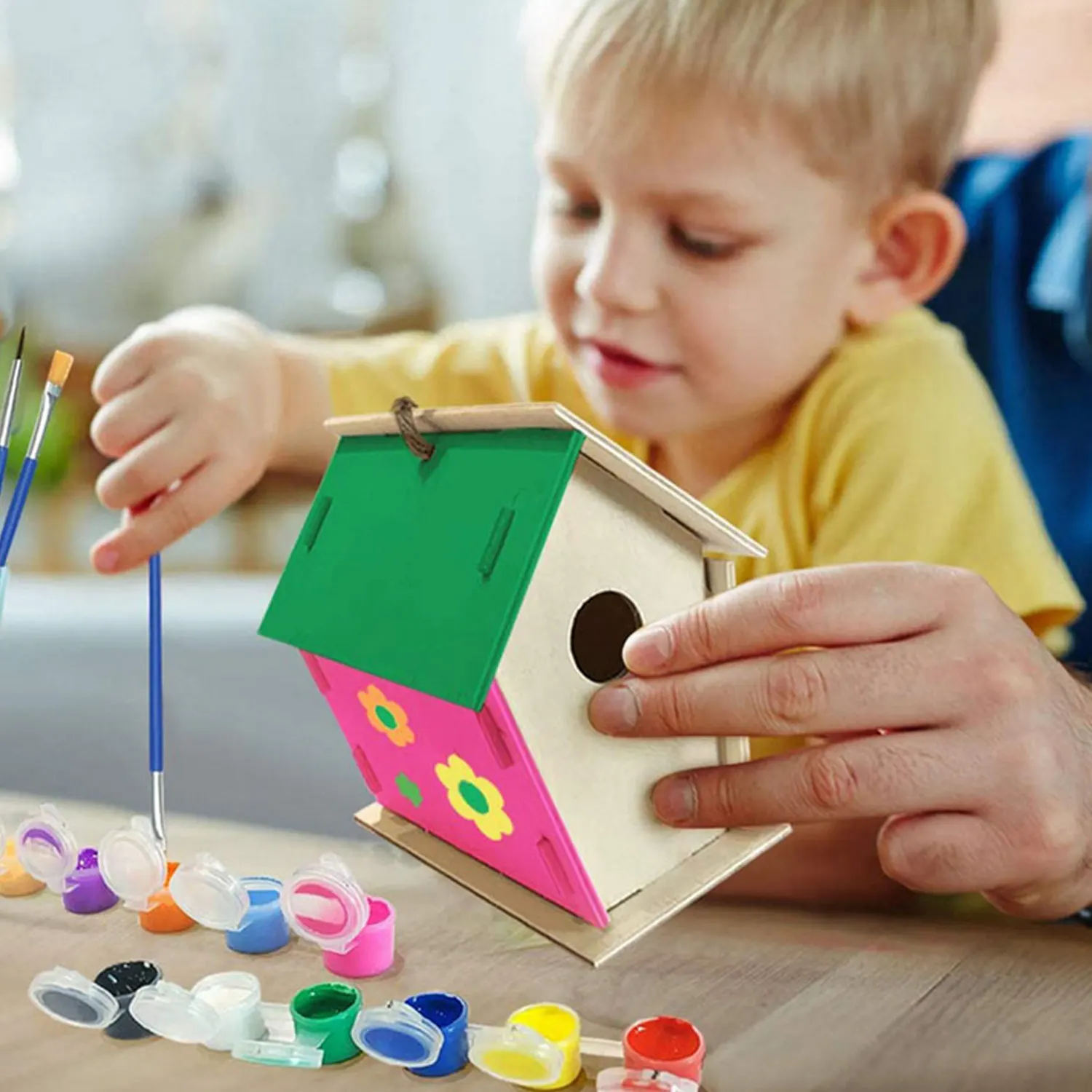 3 комплекта DIY деревянный птичий домик с кистями для детей малышей мальчиков и