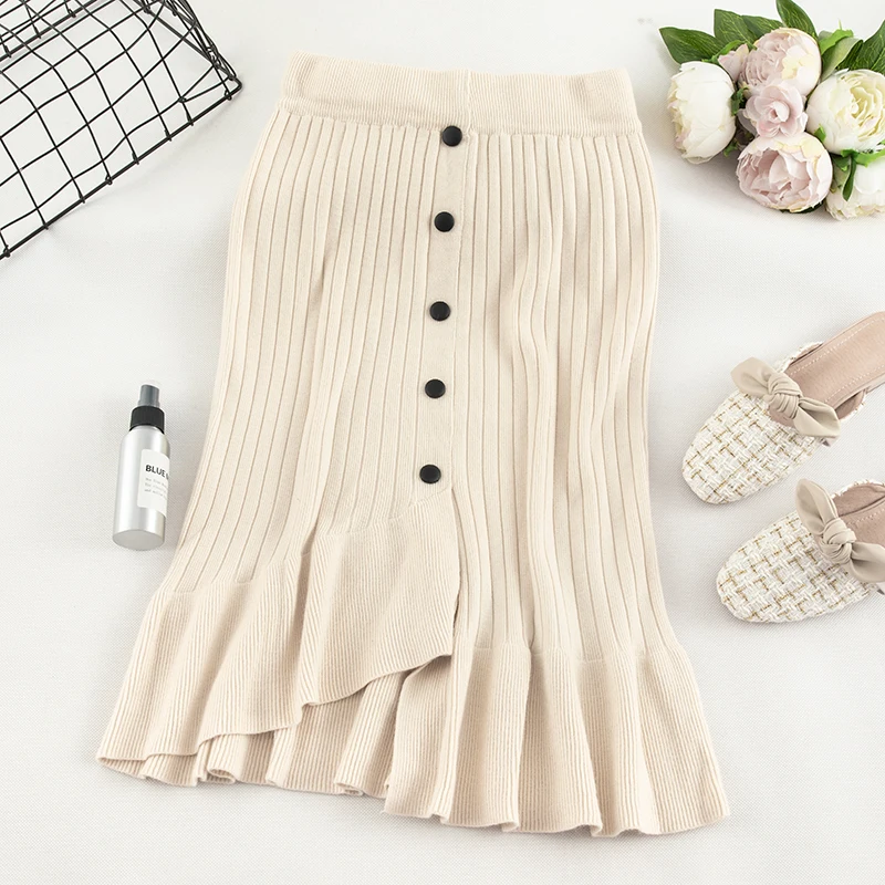 Женская трикотажная юбка Gagarich элегантная Однотонная трапециевидной формы на