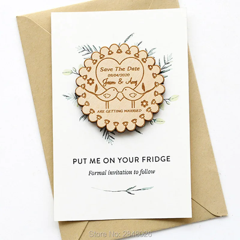 personalized Love birds save the date magnet Wooden Saved Date Wedding birthday baby bridal shower party favors gifts | Дом и сад