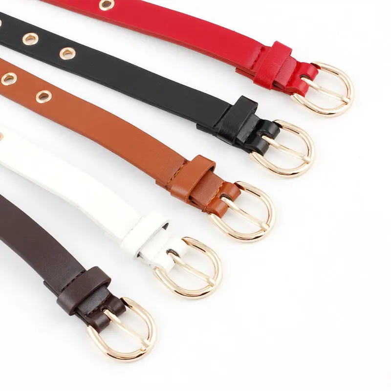 Ремень женский кожаный с металлической пряжкой 110 см | Аксессуары для одежды