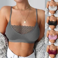 women sexy hot bralette elastic cage bras lace tank tops bras femme seamless underwear push up bra beauty back soft intimate bra
