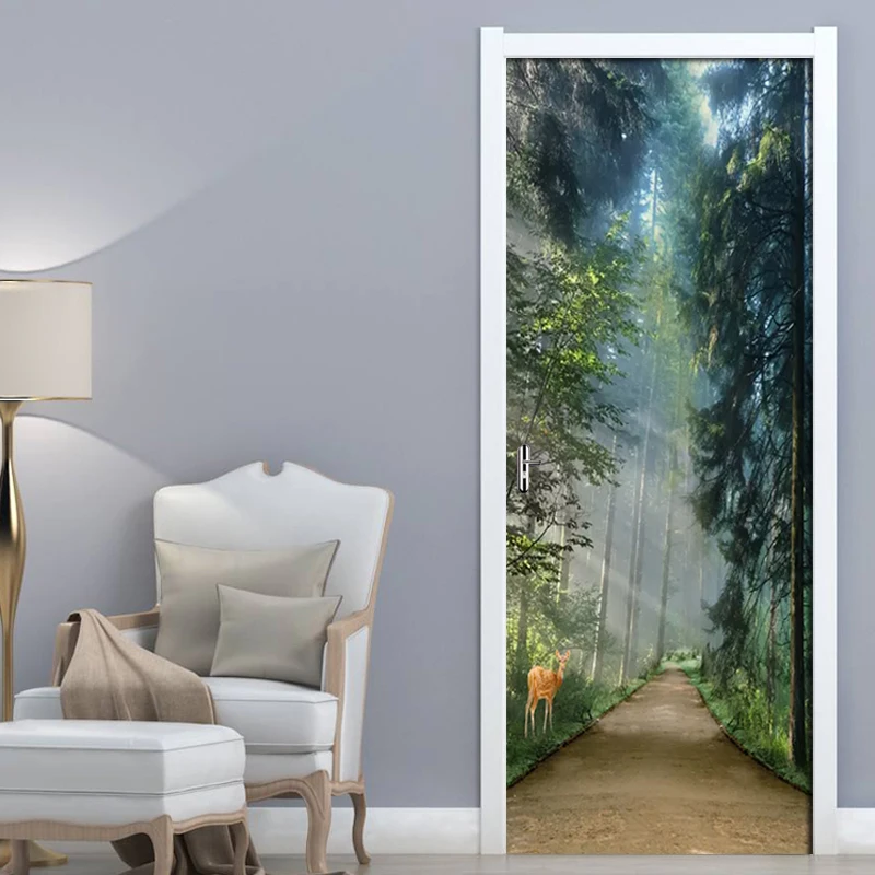 Самоклеящиеся водонепроницаемые фотообои из ПВХ DIY дверные наклейки для