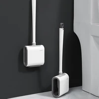 Wall-Mounted Silicone Toilet Brush Toilet Dead Ends Cleaning Toilet Brush Creative Ventilation Base Bathroom Accessories Set