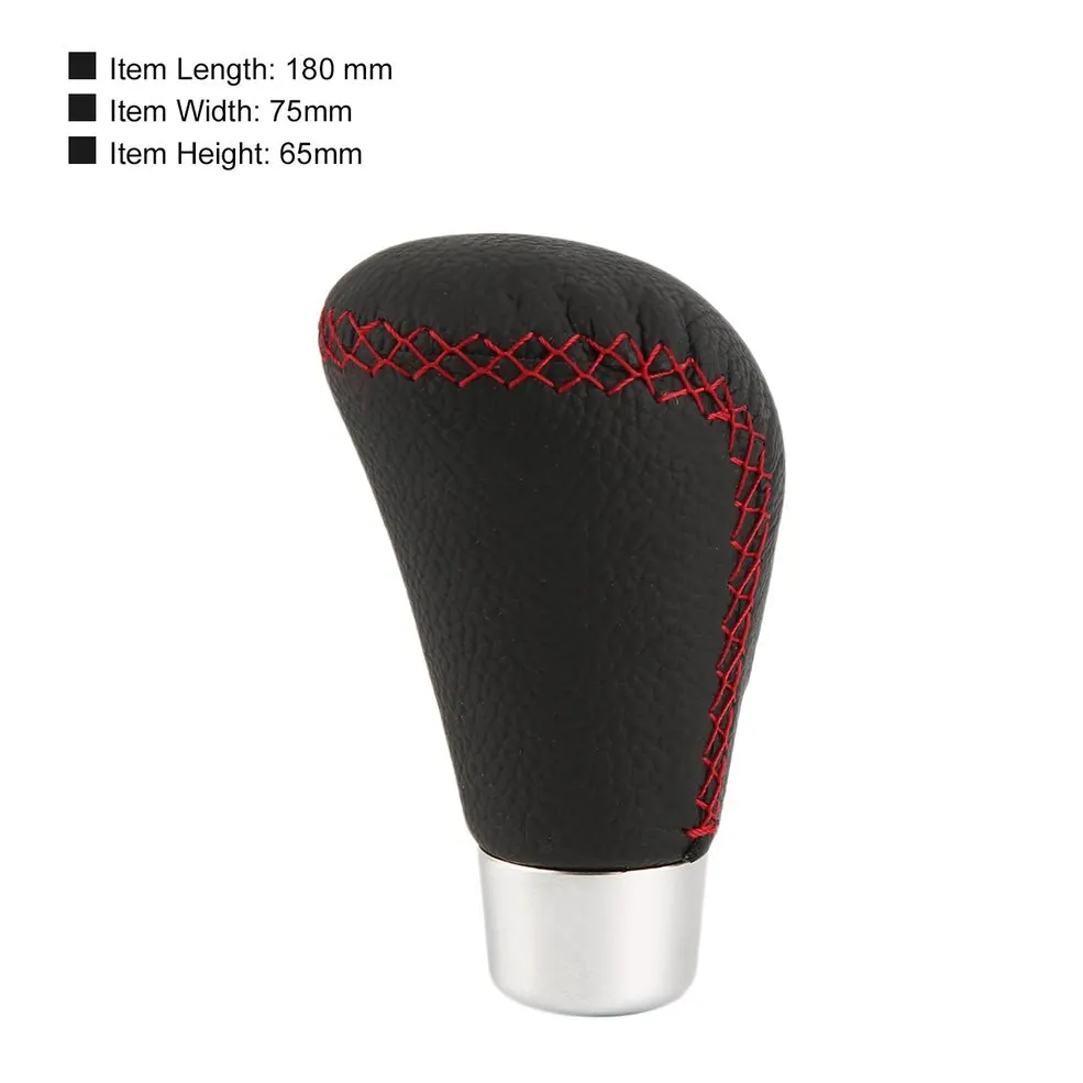 

Universal Black PVC Leather With Red Stitched Automatic Drive Car Gear Shift Leather Knob Upgrade Your Driving Feeling Hot