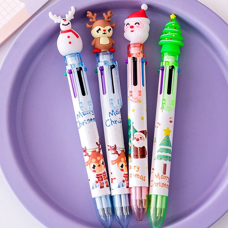 

Шариковая ручка с Санта-Клаусом, рождественским рисунком, рождественским оленем, шариковая ручка для начальной школы, подарки, канцелярски...