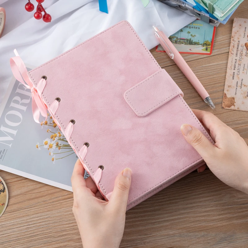

Hardcover Blank Velvet Fabric Covered Journals,Silk Ribbons Grid Bandage Planner Personalized Notebooks With Magnetic Buckle