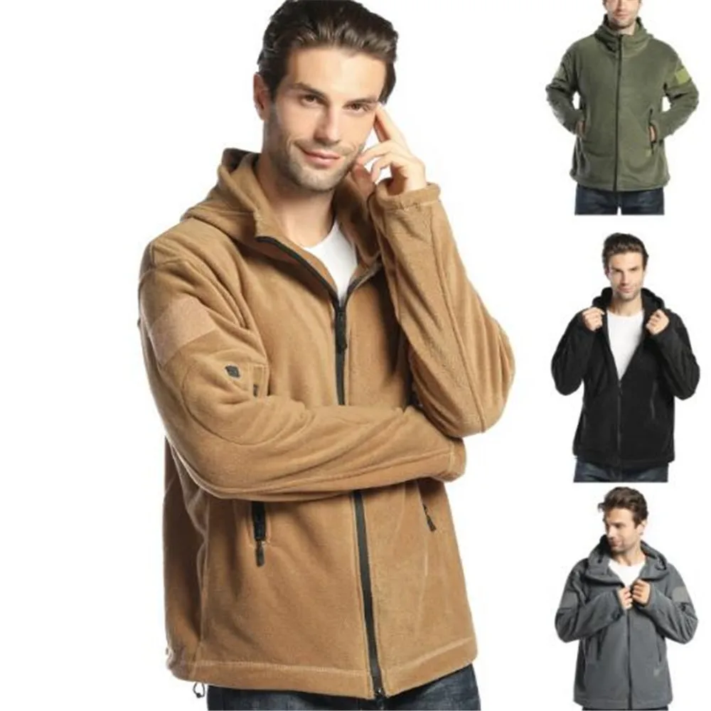 

Autumn winter new style foreign trade fashion plus velvet men's casual jacket hooded jackets coat Outwear