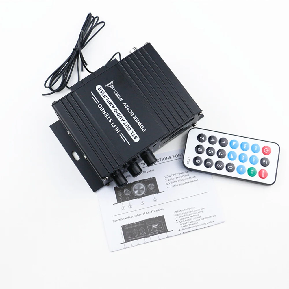 400 Вт 2*200 стерео Hi-Fi автомобиля дома сабвуфер усилитель аудио звука Динамик bluetooth