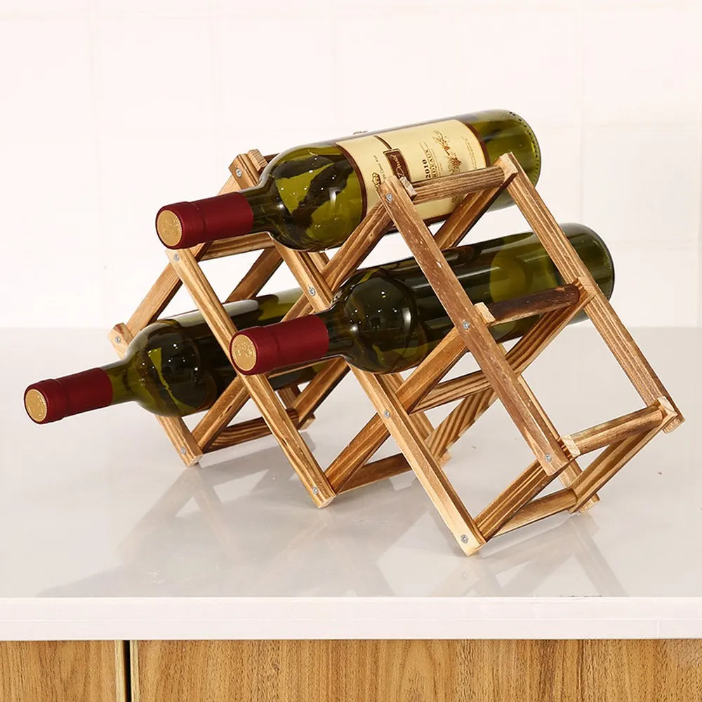 6 Bottle Деревянный стеллаж для красного вина 10/12 держатель для бутылки держатель для бара дисплей полка складная деревянная винный стеллаж для алкоголя Neer уход за напитками держатели для бутылок - Цвет: 6 Bottle