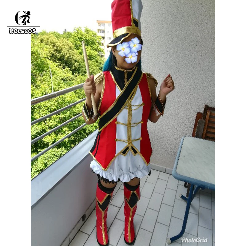 ROLECOS аниме BanG Dream! Карнавальный костюм Hello Happy World Kanon Matsubara барабанщика красные юбки