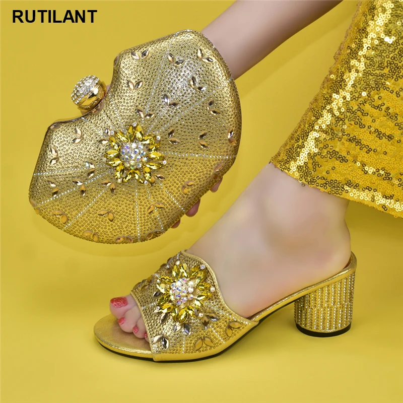 

Latest Design Italian Shoe and Bag Set for Party In Women Elegant Women Wedding Pumps with Purse for Wedding Dress High Heels