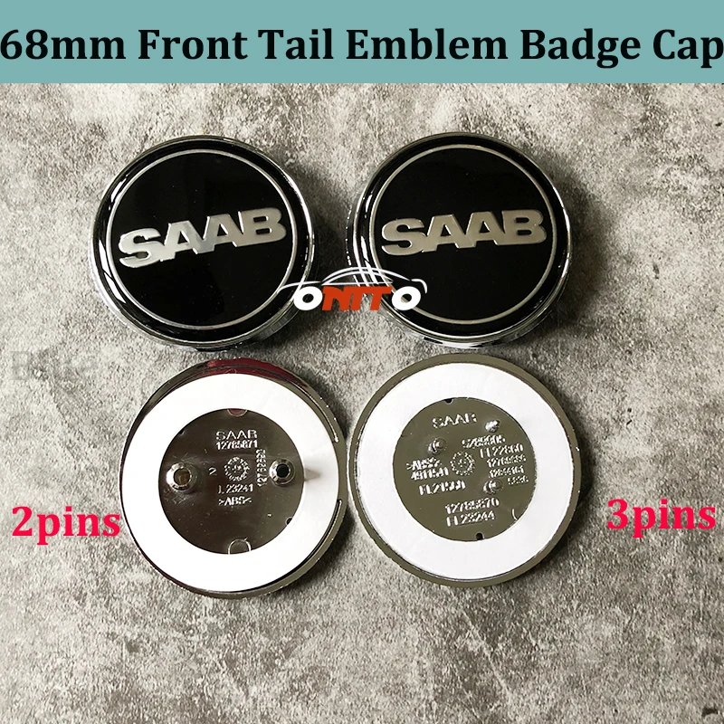 Top new 10pcs/lot 2pins /clips Auto Rear Trunk Tail Boot 68MM Car emblem Logo Badge For 9-3 9-5 93 95 BJ SCS Covers |