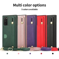 luxury leather case for samsung galaxy note 20 10 9 s21 s20 ultra s10 s9 se plus pro 5g with lanyard shockproof cover coque capa