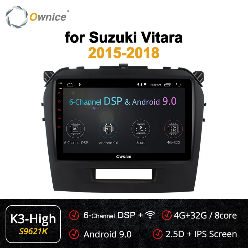 S9621 K3-High Ownice 360 Panorama Android 9,0 Восьмиядерный k3 k5 k6 автомобильный Радио DVD gps Navi плеер dvd для Suzuki Vitara- 4G DSP оптический - Цвет: S9621 K3-High