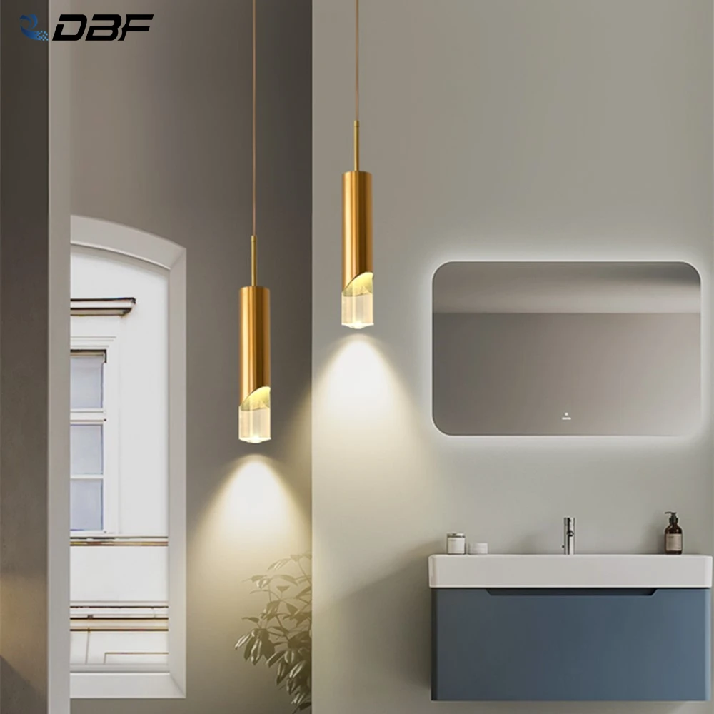 

[DBF] Morden LED Wire Hanging Long Droplight Kitchen Restaurant Bar Tube Pendant Lights Decorative Chandelier Bedside Chandelier