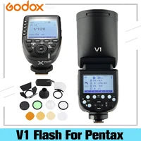 godox v1 v1 p li on ttl on camera round flash ttl 18000s hss lithium battery speedlight for pentax