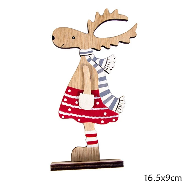 B Girl Deer 1 комплект мульти DIY креативные деревянные поделки РОЖДЕСТВЕНСКИЕ Санта/олень деревянные украшения для домашнего стола украшения для рождественской вечеринки - Цвет: B Girl Deer