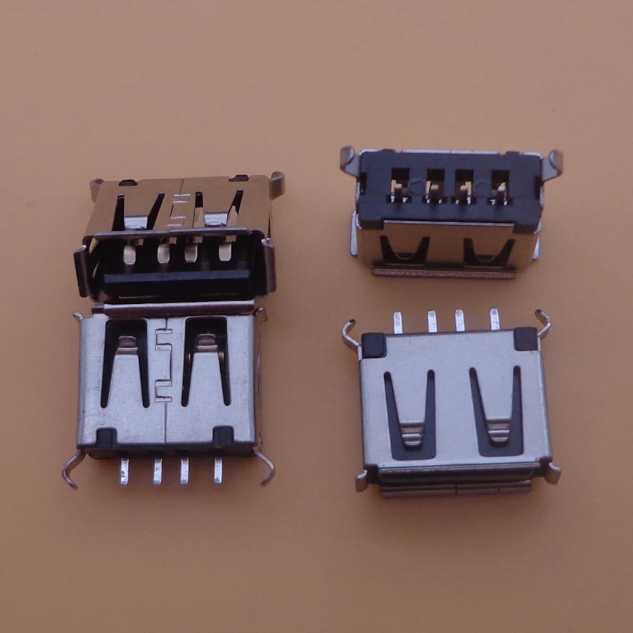 100 шт. гнездовой USB-разъем PCB штекер USB типа A вертикальный разъем 180 градусов