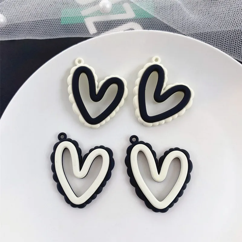 

New style 30pcs/lot color Rubber paint cartoon irregular hearts shape alloy floating locket charms diy jewelry earring accessory