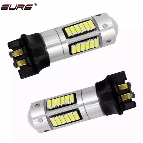 EURS 2 шт. PW24W PWY24W Светодиодные указатели поворота 4014 30smd DRL Дневные ходовые огни CANBUS Автомобильные светодиодные противотуманные фары Белый Красный Янтарный Синий