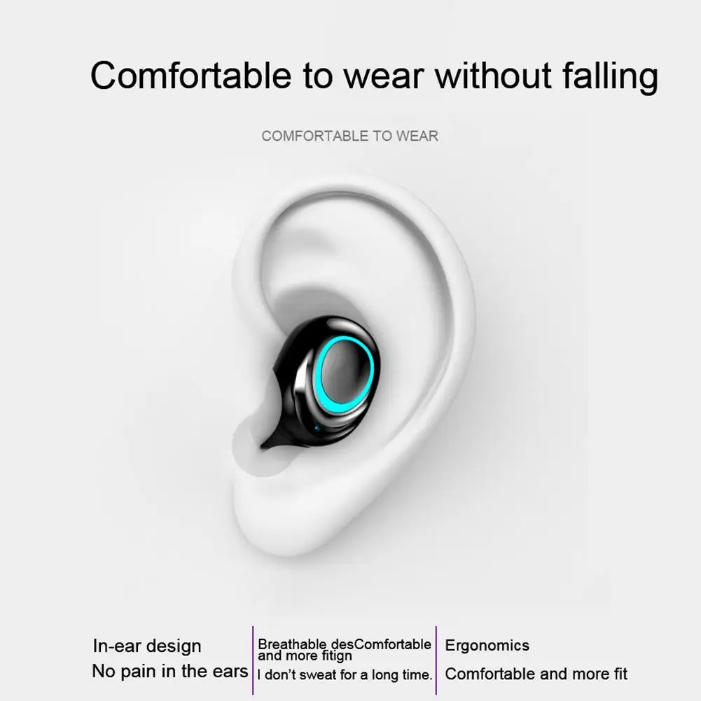 

S11-TWS Bluetooth Headset 5.0 Wireless Dual In-Ear Digital Display Stereo Sports Waterproof Headphones HIFI Sound Effects