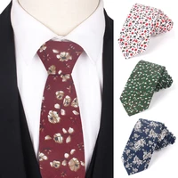 new cotton ties floral print neck tie for wedding business suits skinny tie for men women casual flower necktie gravatas