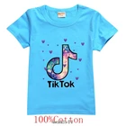 Tik Tok новое летнее детское платье с короткими рукавами для девочек, с милым рисунком, футболка, модная одежда для мальчиков, комплект с круглым вырезом, топы для детей, одежда из хлопка