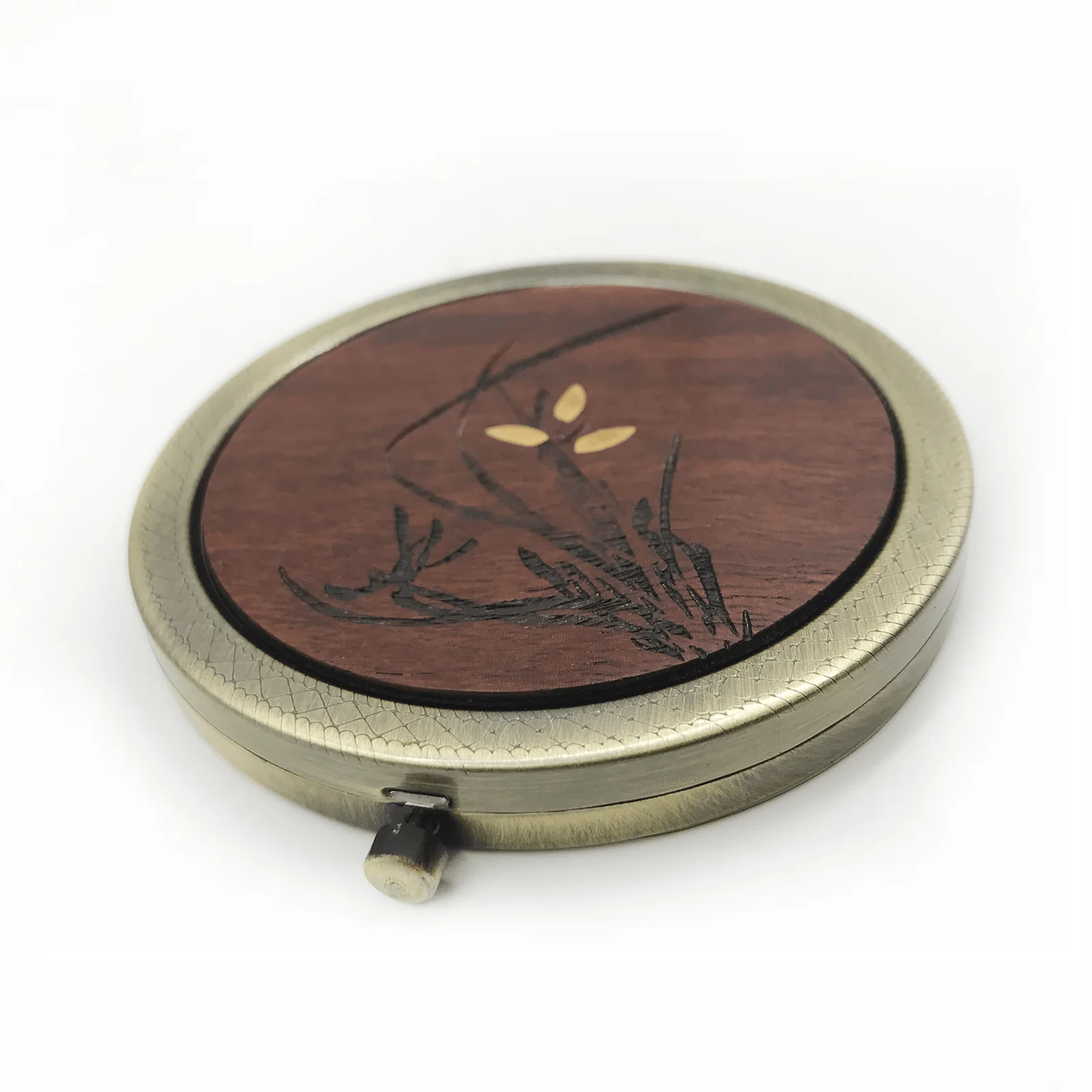 Зеркало из красного дерева двухстороннее зеркало портативное для макияжа