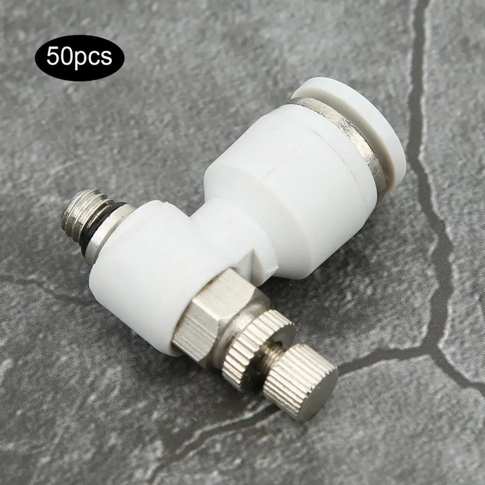 

50PC SL6-M5 Pneumatic Speed Flow Controller L type 6mm OD Hose Tube 0.2in Male Gas Airflow Limit Valve Quick Fitting