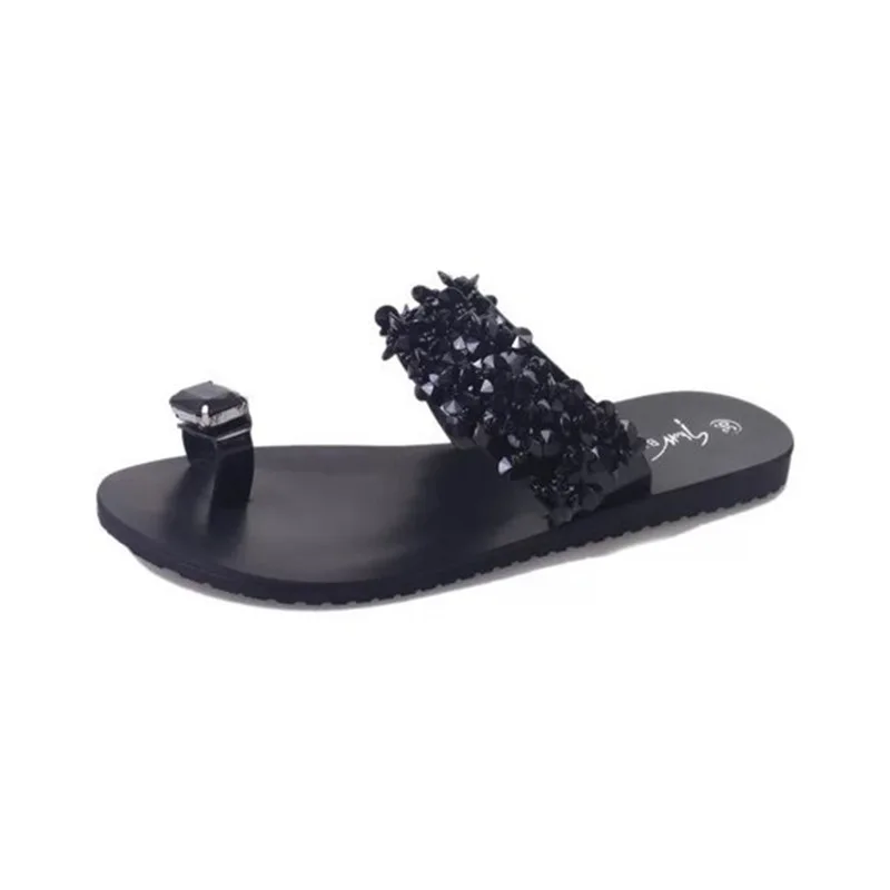 

2021 Casual Sandals Ladies Flat Sandals Ankle Buckle Open Comfortable Set Toe Sequins Decorative Ladies Beach Shoes