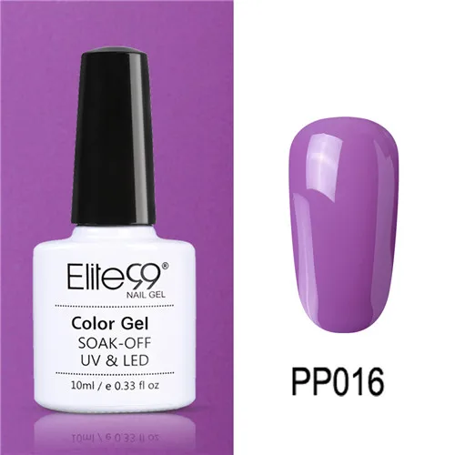 PP016 Elite99 10 мл Гель-лак для ногтей замачиваемый УФ красочный Фиолетовый лак для ногтей художественный Гель-лак для Ногтей Стойкий гель нужен основа и верхнее покрытие - Цвет: PP016